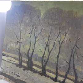 Картина-пейзаж "Ивушки над Орликом", холст, масло, 65х60 см.. Картинка 3